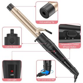 img 1 attached to 🎁 6-in-1 Curling Wand Set: Interchangeable Ceramic Barrels, Anti-scald Tip, Heat Resistant Glove - Perfect Hair Curler Gift for Girls and Women