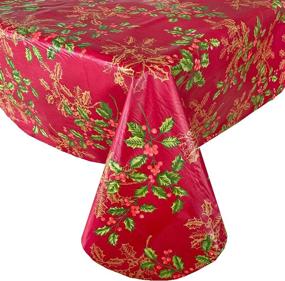 img 4 attached to 🎄 Christmas Flannel Tablecloth in Newbridge Golden