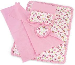 img 4 attached to 🌸 Optimized 18 Inch Doll Clothes Accessories: Reversible Floral Print Doll Bedding 5-Piece Set for American Girl Dolls, Fits 18" Our Generation and Journey Girls Dolls