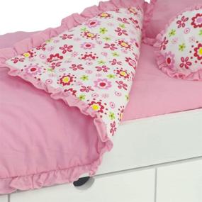 img 1 attached to 🌸 Optimized 18 Inch Doll Clothes Accessories: Reversible Floral Print Doll Bedding 5-Piece Set for American Girl Dolls, Fits 18" Our Generation and Journey Girls Dolls
