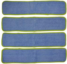 img 4 attached to 🌿 CleanAide 24 Inches Green Microfiber Wet Mop Pad Refill - Pack of 4: High-Quality, Efficient and Durable