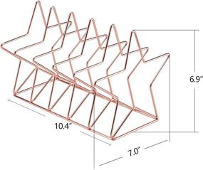 img 3 attached to 📚 Организуйте в стильном виде с помощью журнального держателя из металла Simmer Stone - Органайзер для стола с 5 слотами для документов, папок и книг - Форма Пентаграммы розового золота.