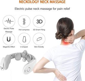 img 2 attached to 🔌 Electric Pulse Neck Massager with Heat: Intelligent Neckology Massager for Effective Pain Relief - 3 Modes, 15 Levels, Cordless Deep Tissue Trigger Point Massage - Portable Neck Relax Massager for Women and Men