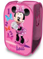 🐭 disney minnie mouse pop up hamper: convenient & durable with carry handles, 21"h x 13.5"w x 13.5"l logo