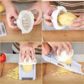 img 1 attached to 🔪 Pink Food Safety Holder Mandoline Slicing Tool - Finger Guard for Efficient Slicing and Cutting, Ideal for Mandoline Slicer Grater