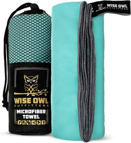 img 4 attached to 🦉 Wise Owl Outfitters Camping Travel Towel - Super soft compact quick-dry microfiber for fast-drying fitness, beach, hiking, yoga, sports, backpacking