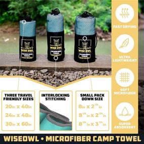 img 3 attached to 🦉 Wise Owl Outfitters Camping Travel Towel - Super soft compact quick-dry microfiber for fast-drying fitness, beach, hiking, yoga, sports, backpacking