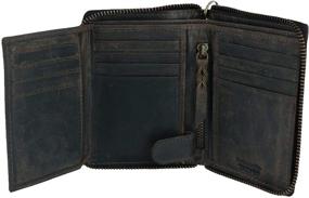 img 1 attached to 🧳 Premium CTM Hunter Leather Zip Around Bifold Wallet: Sleek Design and Organizational Excellence