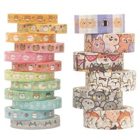 img 4 attached to 🐱 Sodagreen Kawaii Animal Washi Tape - 18 Rolls: Cat, Corgi Dog, Bunny Designs for Bullet Journal, Crafts, Holiday Decoration