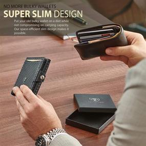 img 2 attached to 💼 Streamlined Graphite Slim Wallet: A Stylish Solution for Minimalist Men