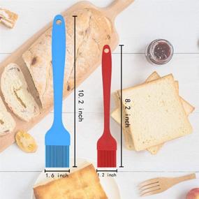 img 3 attached to 👨 6 Pack Silicone Basting Pastry Brush Set for Cooking, Baking, BBQ Grilling - Spread Oil, Butter, Sauce, Marinades on Cakes, Meat, Sausages, Desserts