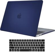 📱 procase macbook pro 13 case 2019 2018 2017 2016 release a2159 a1989 a1706 a1708, hard shell cover and keyboard skin for macbook pro 13 inch with/without touch bar - dark blue logo