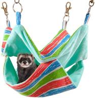 🐿️ meric ferret hammock: 14x14 inches cotton sleeping nest for small animals with warm cashmere lining and durable canvas mat logo