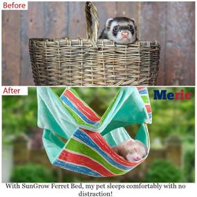 img 1 attached to 🐿️ Meric Ferret Hammock: 14x14 Inches Cotton Sleeping Nest for Small Animals with Warm Cashmere Lining and Durable Canvas Mat