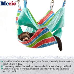 img 2 attached to 🐿️ Meric Ferret Hammock: 14x14 Inches Cotton Sleeping Nest for Small Animals with Warm Cashmere Lining and Durable Canvas Mat