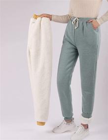 img 3 attached to 🔥 PEHMEA Women's Sherpa Lined Fleece Joggers: Stay Warm and Stylish During Athletic Workouts