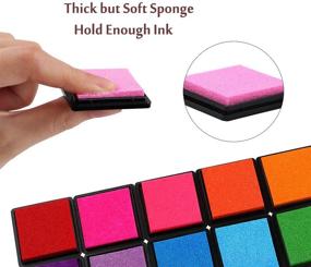 img 2 attached to 🌈 Deesoo Ink Pads for Rubber Stamps: 40PCS 20 Colors Rainbow Ink Pad Stamps Partner for Washable Fingerprints & Creative DIY Painting