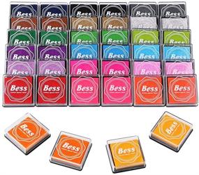 img 4 attached to 🌈 Deesoo Ink Pads for Rubber Stamps: 40PCS 20 Colors Rainbow Ink Pad Stamps Partner for Washable Fingerprints & Creative DIY Painting