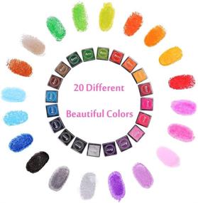 img 1 attached to 🌈 Deesoo Ink Pads for Rubber Stamps: 40PCS 20 Colors Rainbow Ink Pad Stamps Partner for Washable Fingerprints & Creative DIY Painting