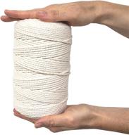 ttsky 3mm x 220yards macrame cord | natural cotton rope for wall hanging, plant hangers, crafts, knitting | diy decorative projects | soft undyed macrame supplies logo