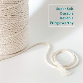 img 2 attached to TTSKY 3mm x 220Yards Macrame Cord | Natural Cotton Rope for Wall Hanging, Plant Hangers, Crafts, Knitting | DIY Decorative Projects | Soft Undyed Macrame Supplies