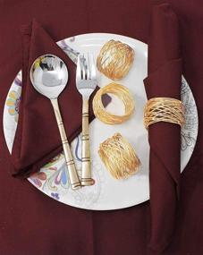 img 3 attached to Handmade Gold Napkin Rings Set of 12 for Thanksgiving, Christmas, Dinner Parties, Dining Table Decoration - SKAVIJ Napkin Holder