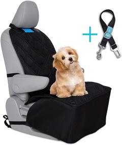 img 4 attached to Premium Waterproof Non-slip Dog Car Seat Cover with Seatbelt Leash - Luxury Washable Material for Front Seats in Cars, Trucks, and SUVs