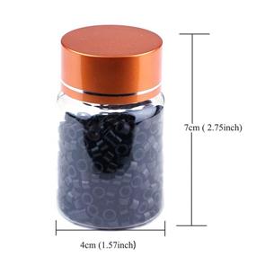 img 2 attached to 📦 500PCS KOCONI Silicone Lined Micro Beads for Hair Extensions - Black Silicone Micro Beads for Hair Extensions with Silicone Lined Micro Rings (500pcs)