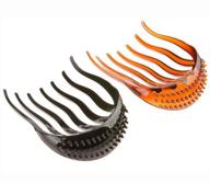 2pcs volume boosting hair comb inserts - enhancing ponytail hair combs for styling fluffy hairstyles - beauty tool (black + brown) logo