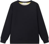 🧥 gihuo unisex boy's girls winter warm sherpa lined crewneck pullover sweatshirt (black-s): cozy stylish comfort logo