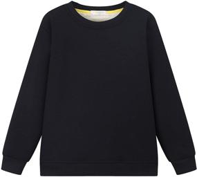 img 4 attached to 🧥 Gihuo Unisex Boy's Girls Winter Warm Sherpa Lined Crewneck Pullover Sweatshirt (Black-S): Cozy Stylish Comfort