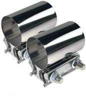 premium stainless steel butt joint exhaust band clamp sleeve set - ideal for exhaust pipes, mufflers, and catalytic converters logo