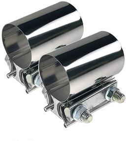 img 4 attached to Premium Stainless Steel Butt Joint Exhaust Band Clamp Sleeve Set - Ideal for Exhaust Pipes, Mufflers, and Catalytic Converters