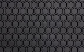 img 2 attached to Intro-Tech Hexomat Front Row Custom Floor Mats for Chevrolet Van - Full Size Models - Black Rubber-like Compound