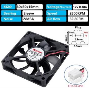 img 3 attached to 🌀 Wathai 80mm 12V 2Pin DC Brushless Cooling Case Fan - Efficient Radiator Cooler for Optimal Temperature Control