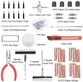img 3 attached to Набор для ремонта шин DeShan 70 шт.: универсальный набор пробок для шин для автомобилей, мотоциклов, грузовиков, тракторов, прицепов, домов на колесах, квадроциклов - эффективный способ исправить проколы и исправить спущенные шины.