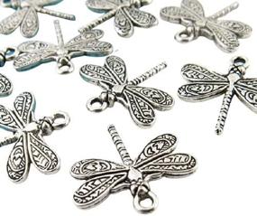 img 4 attached to Antique Silver Dragonfly Charms NS683