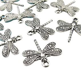 img 1 attached to Antique Silver Dragonfly Charms NS683