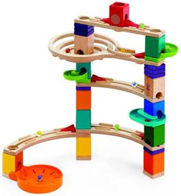 img 3 attached to Hape Quadrilla Cliffhanger Wooden Multicolor: An Exciting Marble Run for Endless Fun!