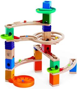 img 4 attached to Hape Quadrilla Cliffhanger Wooden Multicolor: An Exciting Marble Run for Endless Fun!