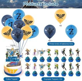 img 2 attached to 🎉 Zelda Birthday Party Pack - 50 Pcs Theme Game Decorations including Happy Birthday Banner, Cake Topper, Cupcake Toppers, and Balloons