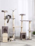 🐱 51-inch cat tree tower hyabi - deformable cat apartment with sisal grab pole - cat furniture activity center and house logo