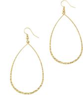 💫 columbus stunning 14k gold & rhodium plated teardrop hoop earrings with hammered texture - lightweight statement accessories logo