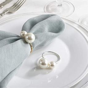 img 1 attached to 🎉 Set of 12 Gold Pearl Napkin Rings - Elegant Serviette Buckle Holder for Easter, Family Gatherings, Dinner Parties, and Weddings - Perfect Decor for Christmas, Thanksgiving, and Special Occasions with Friends and Family