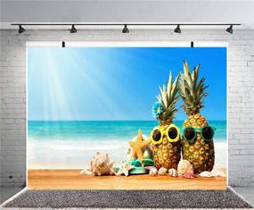 img 3 attached to 🍍 Sensfun 7x5ft Пляжный ананасовый фон для фотографии, Гавайская морская обстановка, ананасы, морская звезда, летняя вечеринка, фон для фото, детский душ, фруктовый торт, столик для фото, баннер для фотокабины, реквизит для фотосессии (WP141)