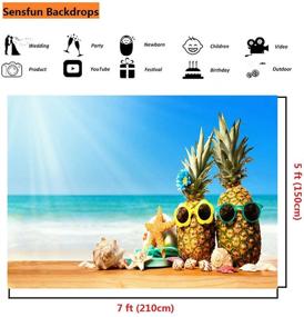 img 2 attached to 🍍 Sensfun 7x5ft Пляжный ананасовый фон для фотографии, Гавайская морская обстановка, ананасы, морская звезда, летняя вечеринка, фон для фото, детский душ, фруктовый торт, столик для фото, баннер для фотокабины, реквизит для фотосессии (WP141)