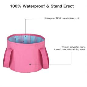 img 3 attached to 👣 Portable Collapsible Foot Basin – Versatile Foot Tub for Travel, Pedicures, and Outdoor Activities (507 Ounce, Rose Red)