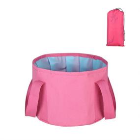 img 4 attached to 👣 Portable Collapsible Foot Basin – Versatile Foot Tub for Travel, Pedicures, and Outdoor Activities (507 Ounce, Rose Red)