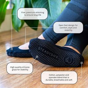 img 1 attached to 🧦 Non-Slip Grip Yoga Socks for Women - SteadySox, ideal for Pilates, Barre, Hospital, Dance & Workouts