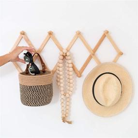 img 1 attached to 🧺 Hanging Basket - Versatile Wall Organizer for Stylish Storage and Decor - Wicker Woven Design for Modern Homes